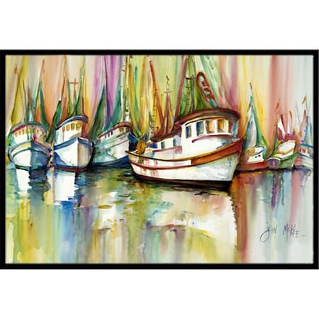 Carolines Treasures Shrimp Fleet Indoor and Outdoor Mat- 24 x 36 in. JMK1074JMAT